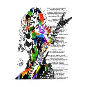 Dimebag Darrell Pantera Guitar Cowboys from Hell Print Poster Wall Art 13x19